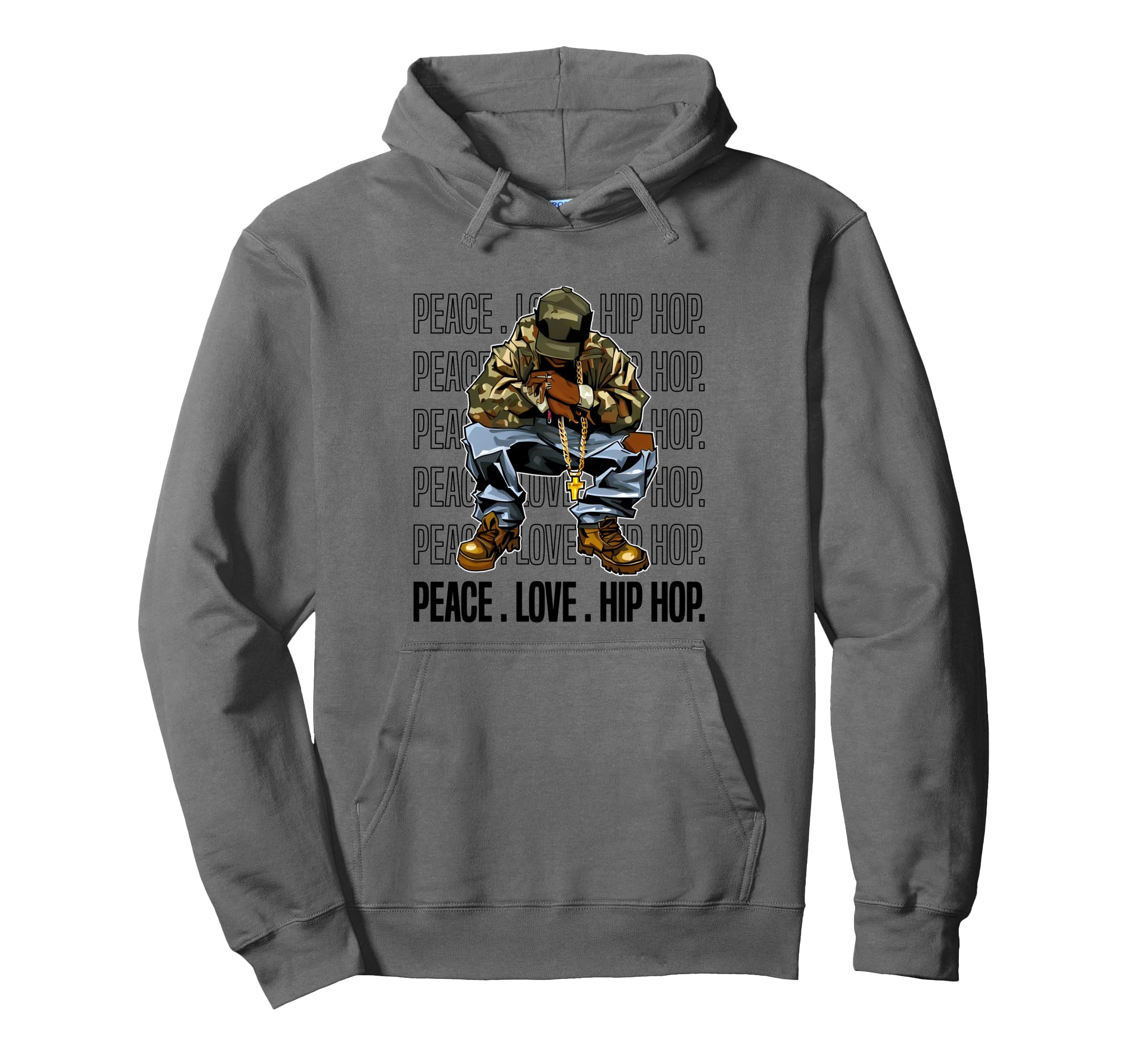 Peace Love Hip Hop Old School 90 Dope Camo Hoodie - Graphic Print Unisex - T-Shirt, Sweatshirt, Hoodie