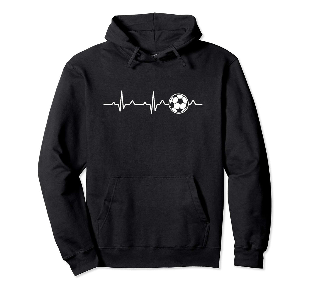 Soccer Heartbeat Player Coach Gift Hoodie - Unique Graphic Men Women - T-Shirt, Sweatshirt, Hoodie