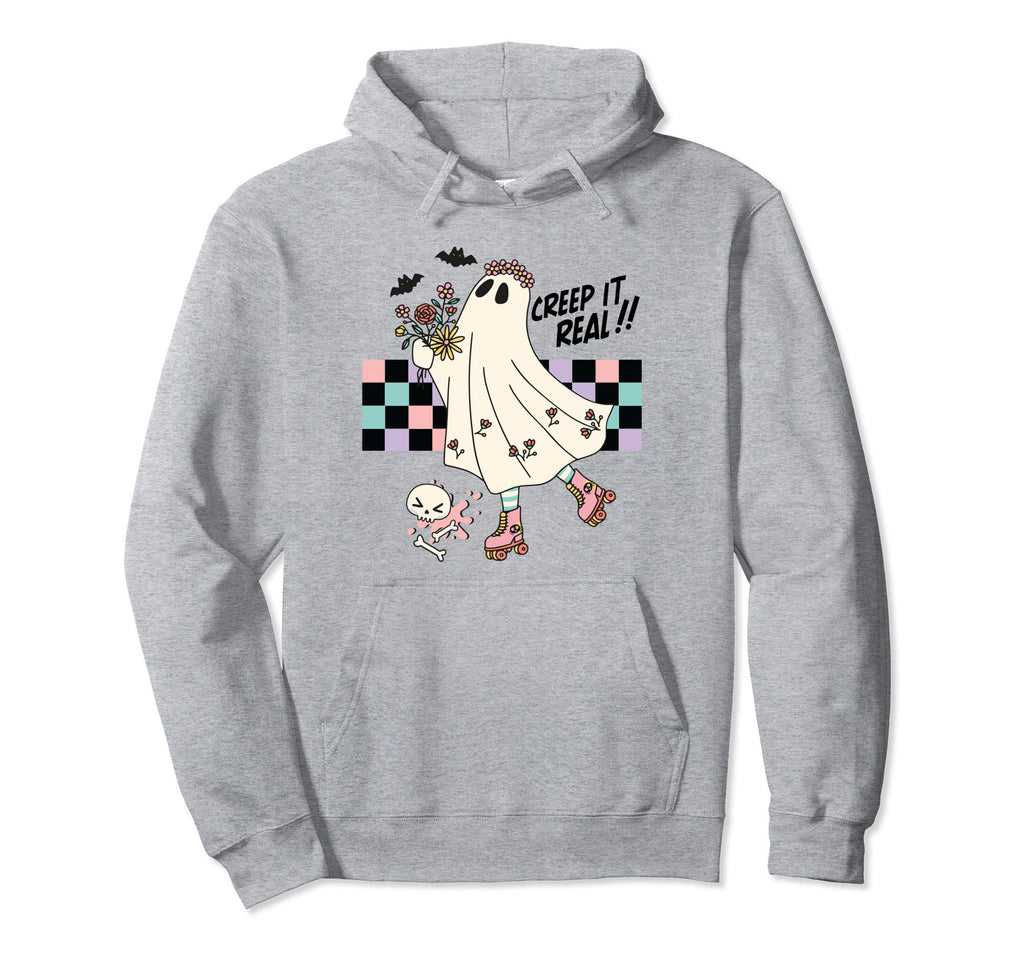 Roller Skate Spooky Creep It Real Hoodie - Streetwear Style Men Women - T-Shirt, Sweatshirt, Hoodie