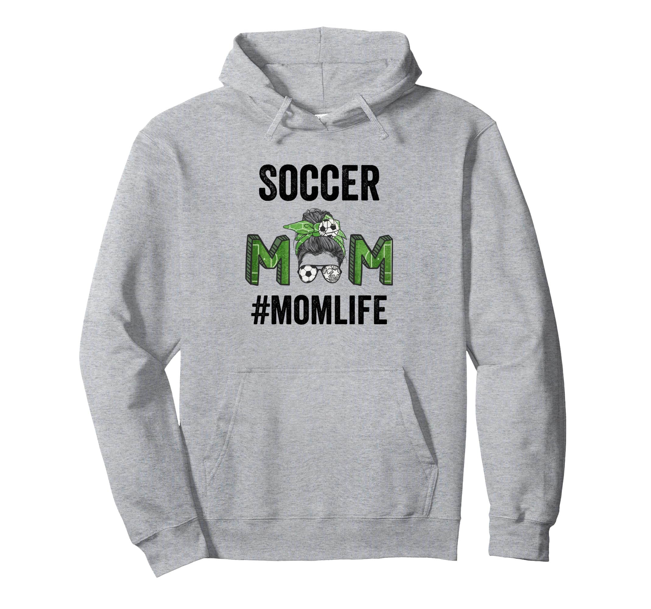 Soccer Mom Life Messy Bun Mothers Day Hoodie - Custom Art Print for Adults - T-Shirt, Sweatshirt, Hoodie