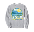Glacier National Park Montana 80S Sun Sweatshirt - Minimalist Print Unisex - T-Shirt, Sweatshirt, Hoodie