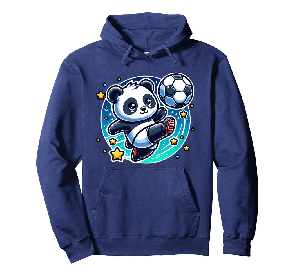 Panda Soccer Player Kicking Soccer Ball Hoodie - Novelty Apparel Unisex - T-Shirt, Sweatshirt, Hoodie