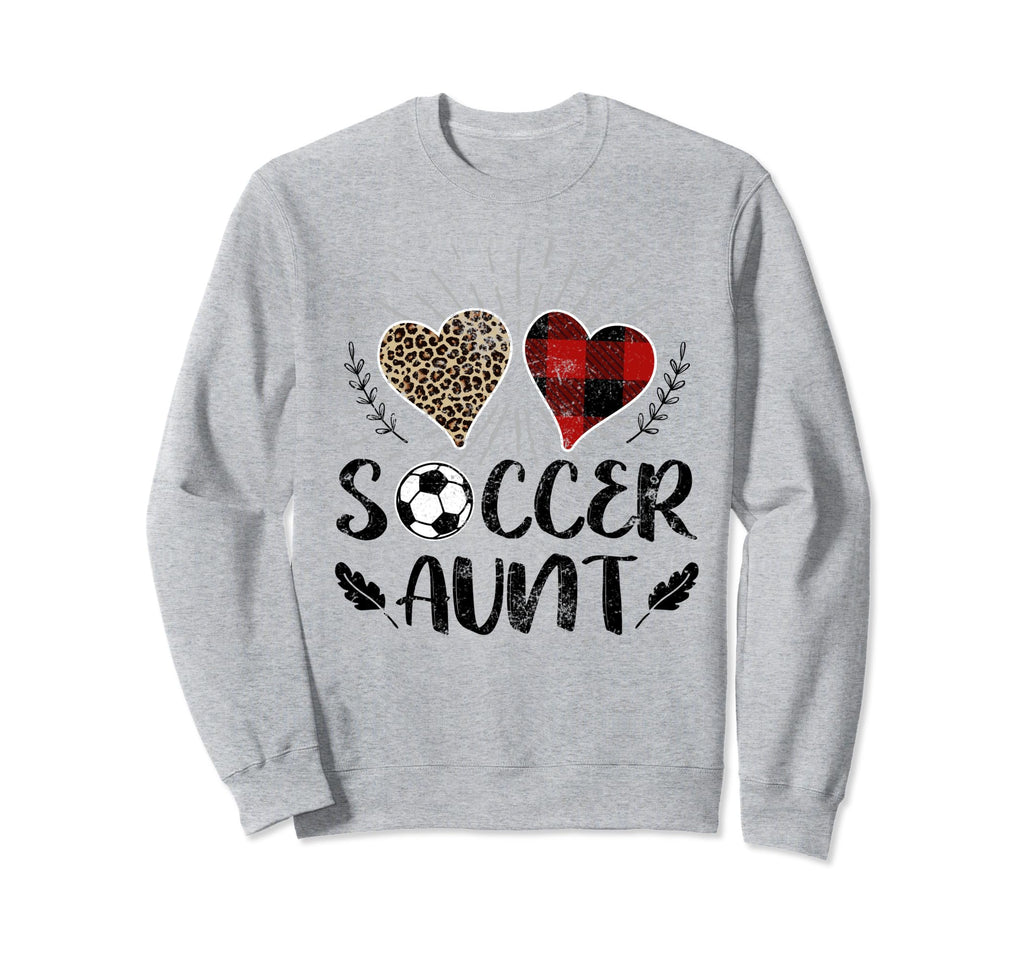 Soccer Aunt Buffalo Plaid Mothers Sweatshirt - Novelty Apparel for Adults - T-Shirt, Sweatshirt, Hoodie
