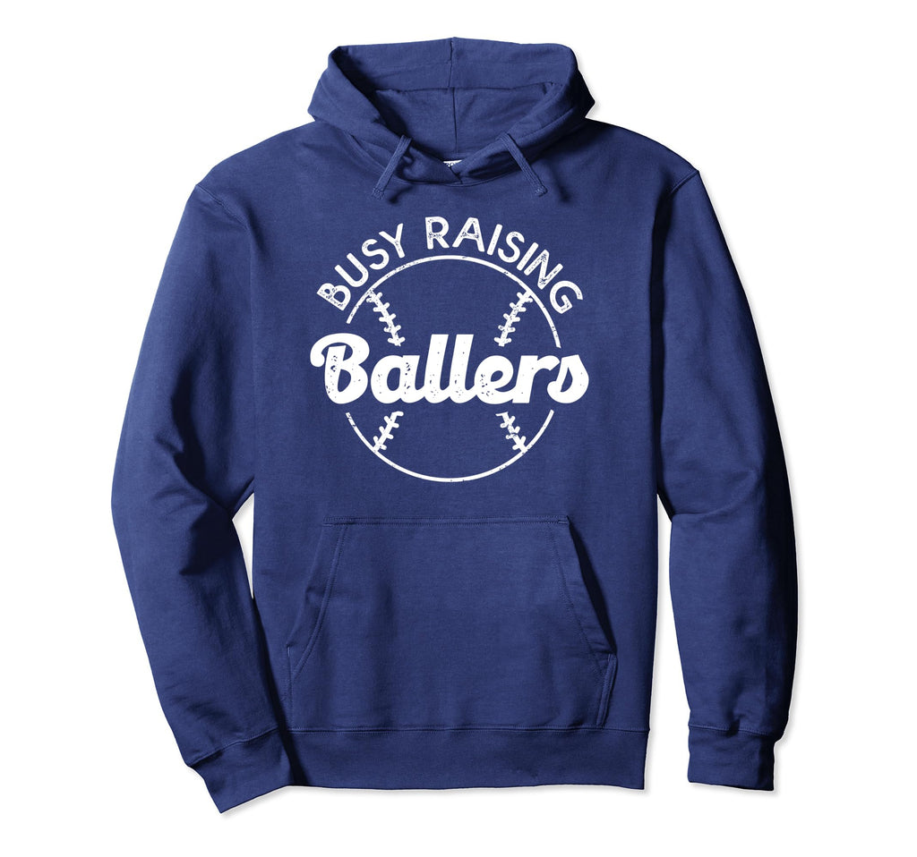 Baseball Dad Busy Raising Ballers Mom Hoodie - Trendy Graphic Unisex - T-Shirt, Sweatshirt, Hoodie