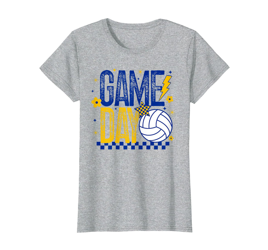 Volleyball Game Day Volleyball Mom Blue T-Shirt - Unique Graphic Men Women - T-Shirt, Sweatshirt, Hoodie