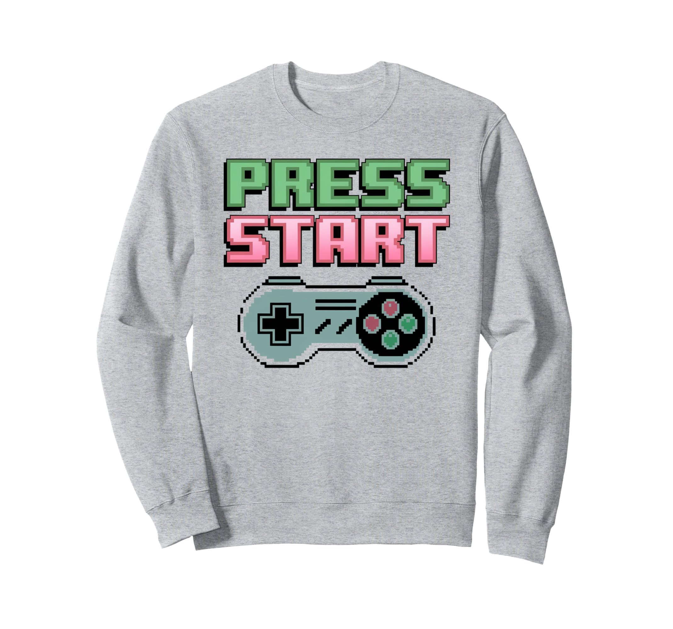 Gaming Press Start Gaming Sweatshirt - Custom Art Print for Adults - T-Shirt, Sweatshirt, Hoodie