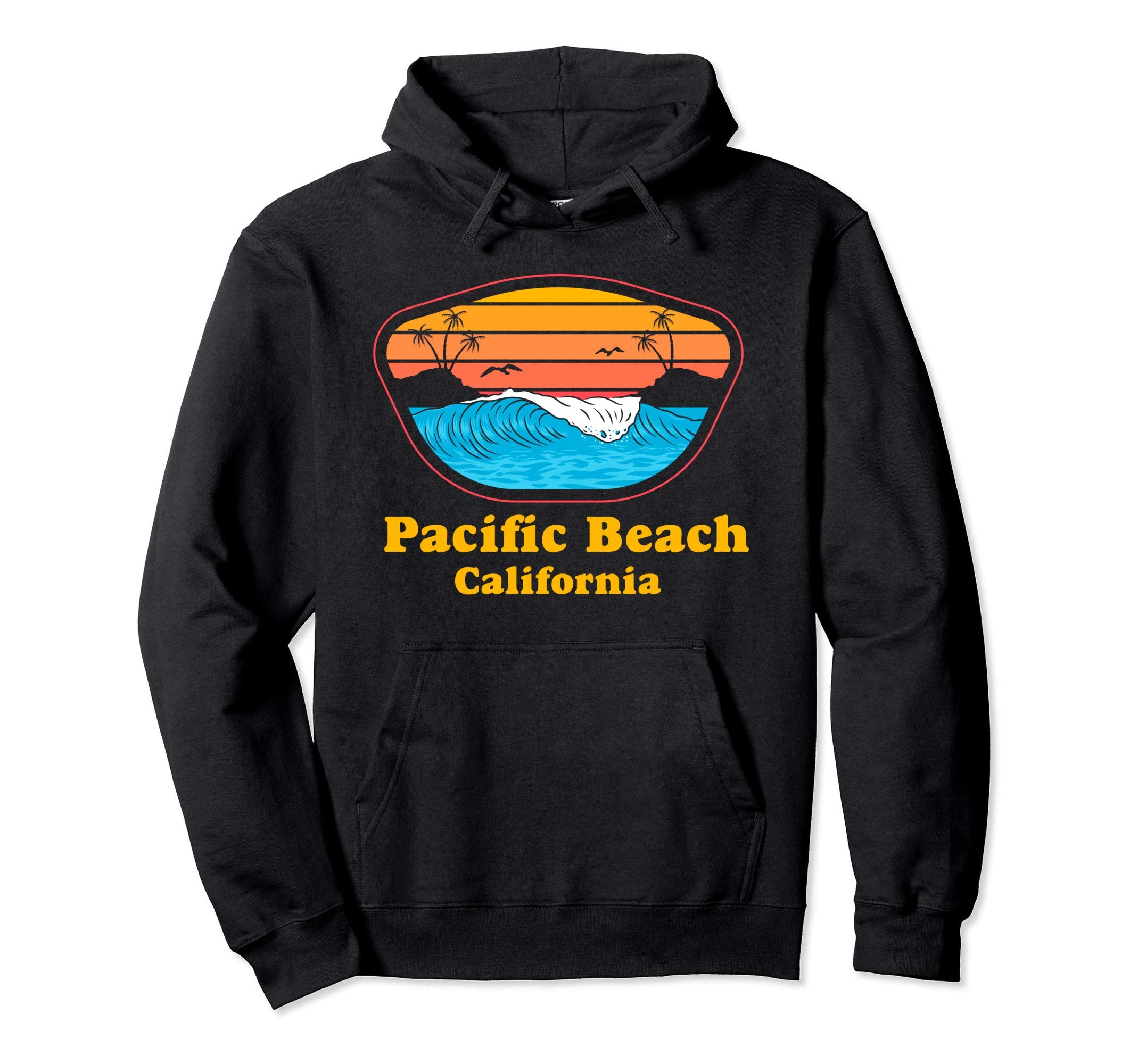 Pacific Beach California Sunset Hoodie - Custom Art Print for Adults - T-Shirt, Sweatshirt, Hoodie