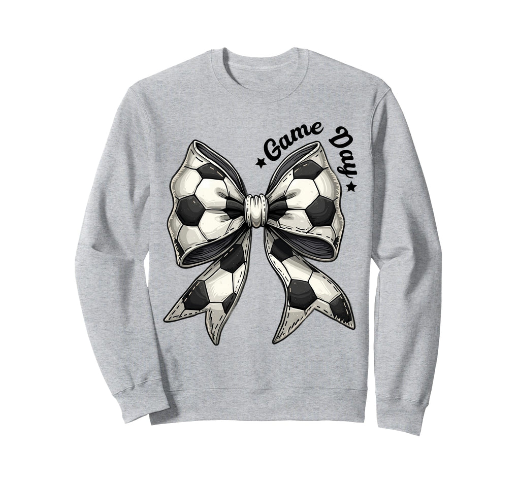 Game Day Soccer Bow Coquette Sweatshirt - Minimalist Print Men Women - T-Shirt, Sweatshirt, Hoodie