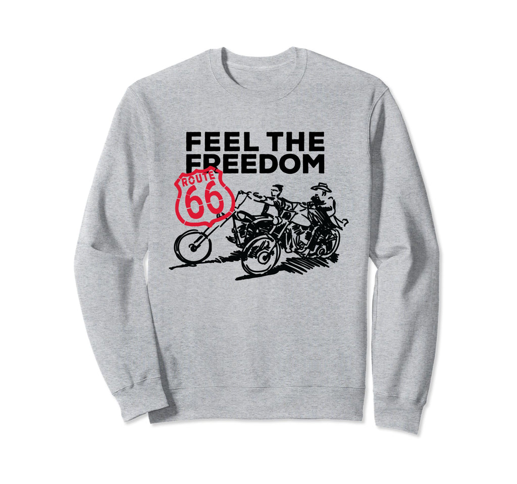 Route 66 Feel Freedom Sweatshirt - Novelty Apparel Men Women - T-Shirt, Sweatshirt, Hoodie