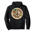 Peace Sign Floral Boho Hippie Aesthetic Hoodie - Fun Novelty Design Unisex - T-Shirt, Sweatshirt, Hoodie