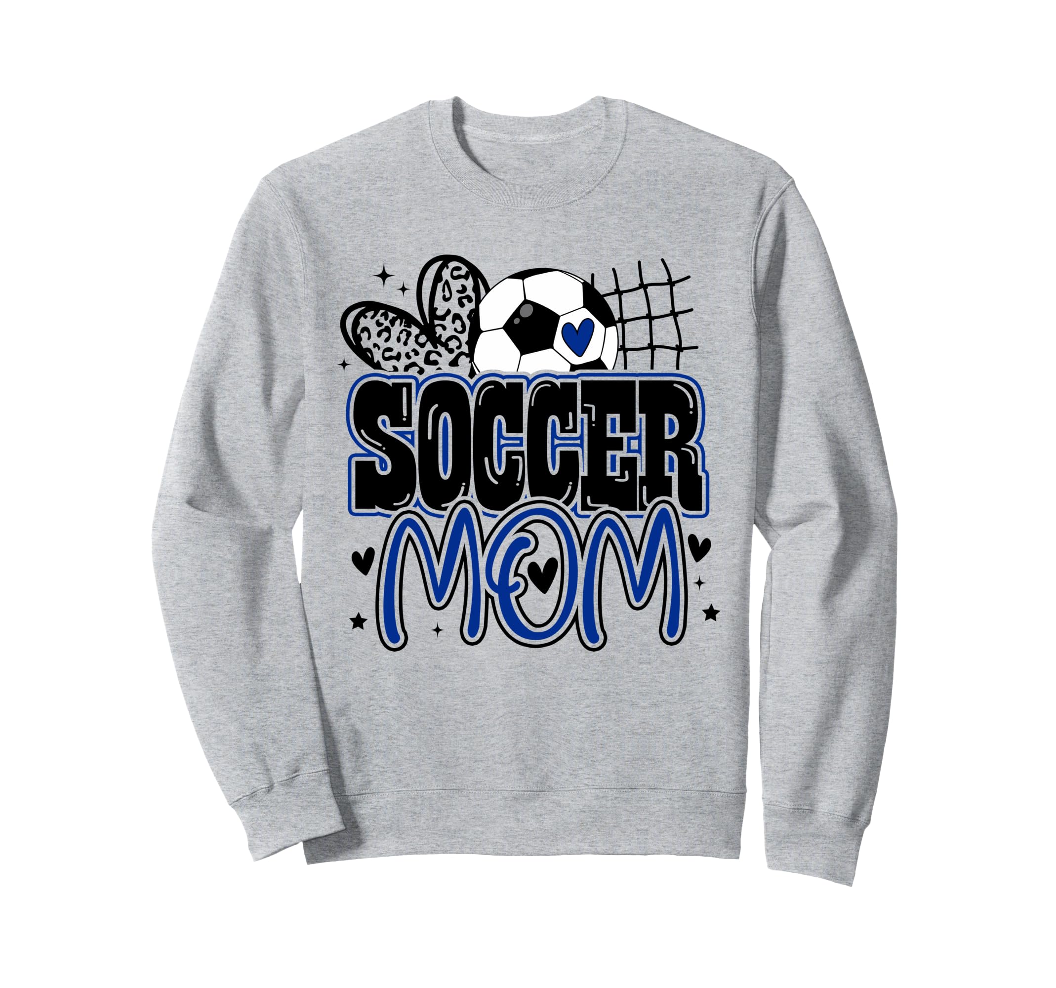 Blue Soccer Heartleopard Soccer Sweatshirt - Aesthetic Graphic for Adults - T-Shirt, Sweatshirt, Hoodie