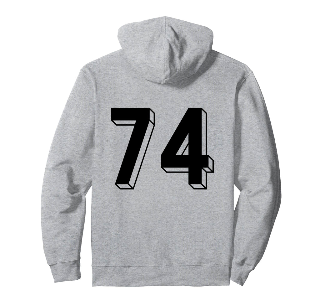 Number 74 Backside 80S 90S Team Jersey Hoodie - Streetwear Style Men Women - T-Shirt, Sweatshirt, Hoodie