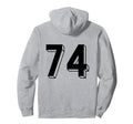 Number 74 Backside 80S 90S Team Jersey Hoodie - Streetwear Style Men Women - T-Shirt, Sweatshirt, Hoodie