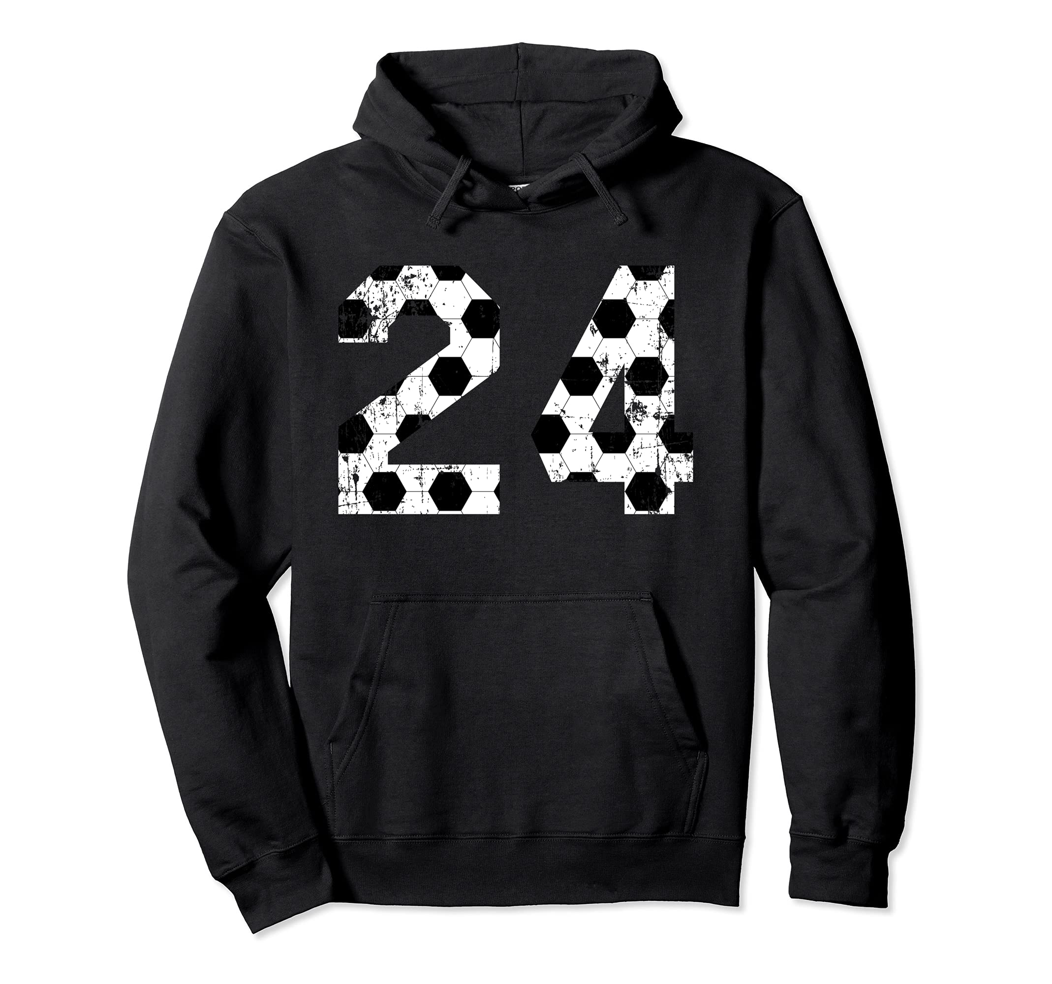 Soccer 24 Jersey Number Hoodie - Novelty Apparel for Adults - T-Shirt, Sweatshirt, Hoodie