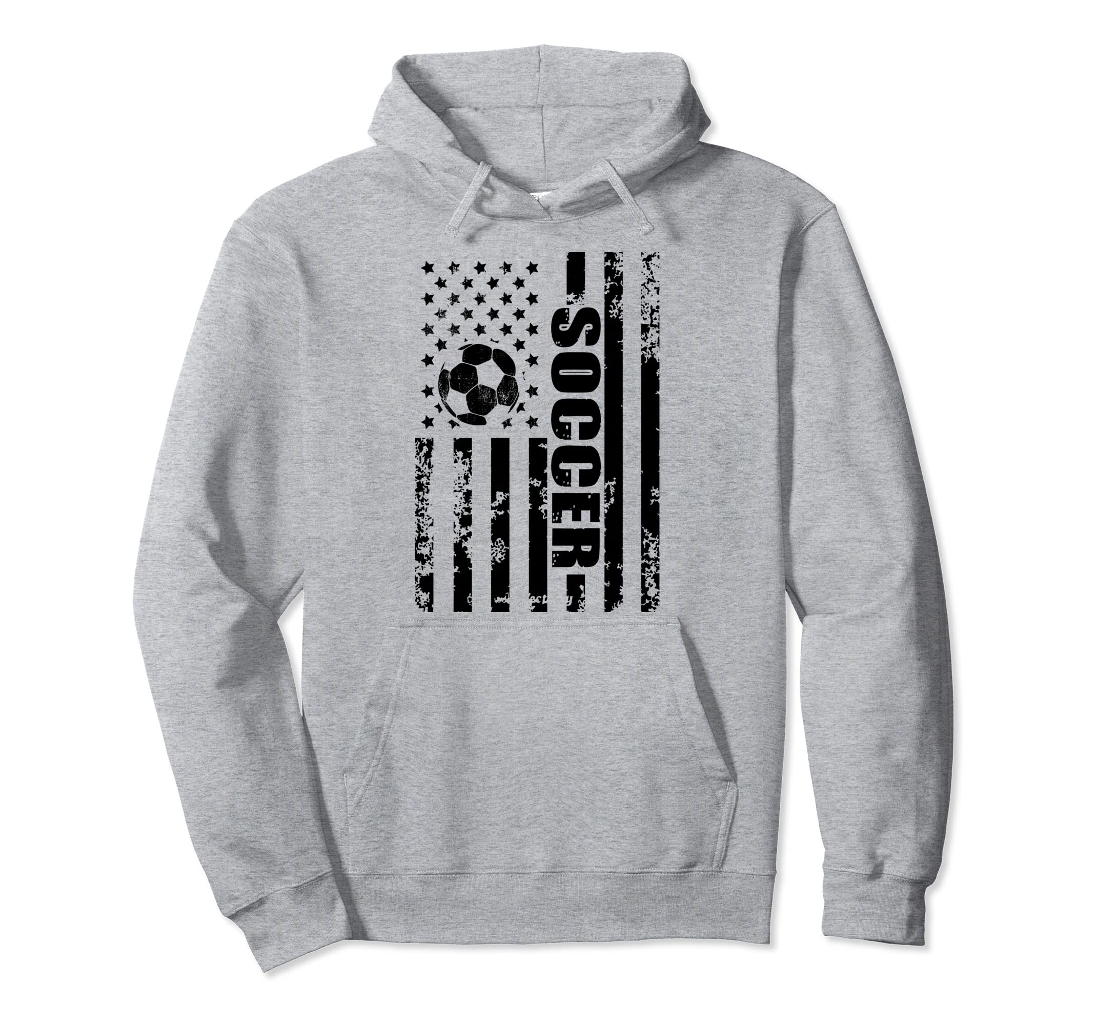 Us American Flag Soccer Patriotic Soccer Hoodie - Fun Novelty Design Unisex - T-Shirt, Sweatshirt, Hoodie