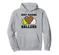 Busy Raising Ballers Softball Hoodie - Fun Novelty Design Men Women - T-Shirt, Sweatshirt, Hoodie