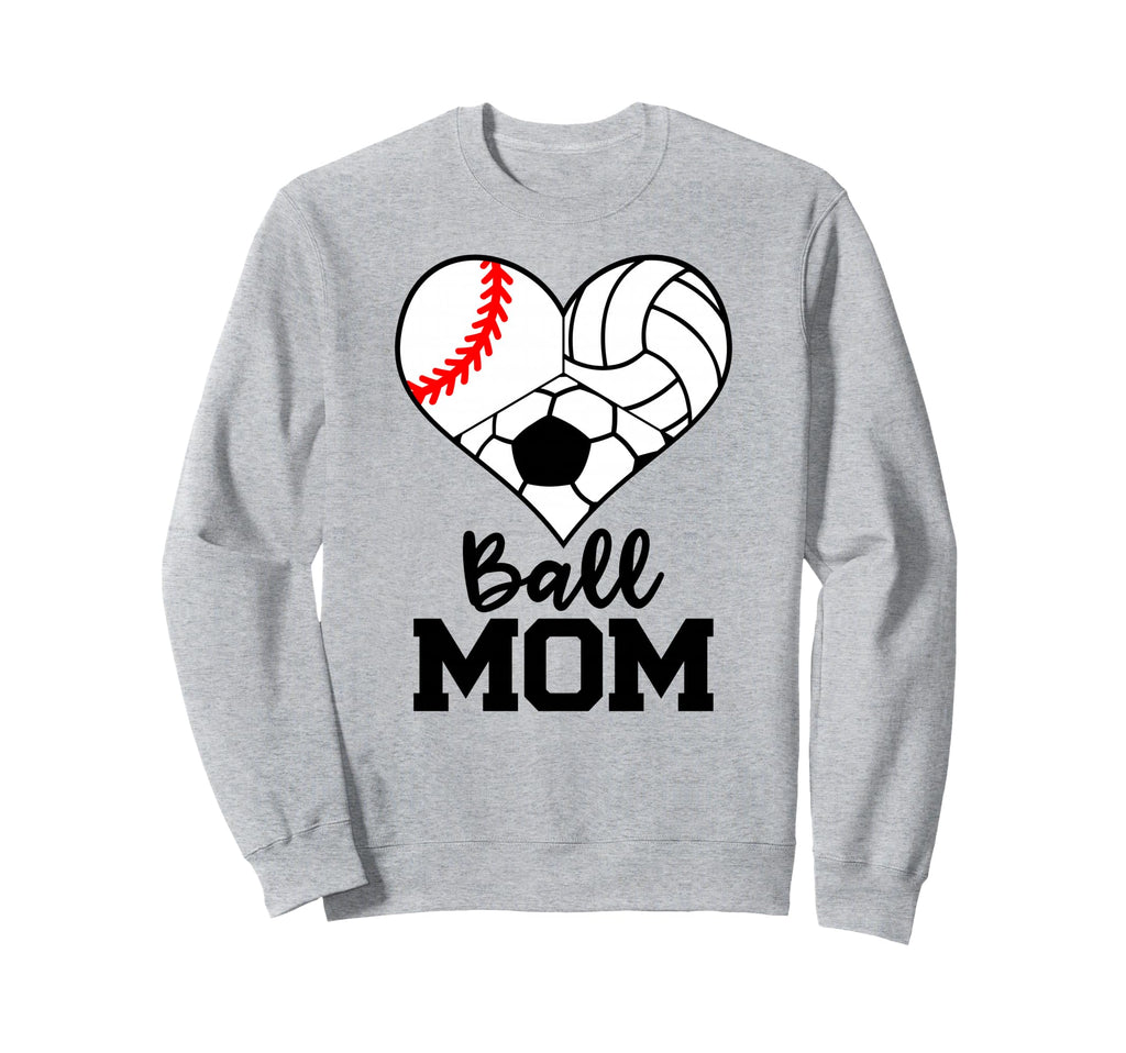 Ball Mom Funny Baseball Sweatshirt - Casual Everyday Wear for Adults - T-Shirt, Sweatshirt, Hoodie