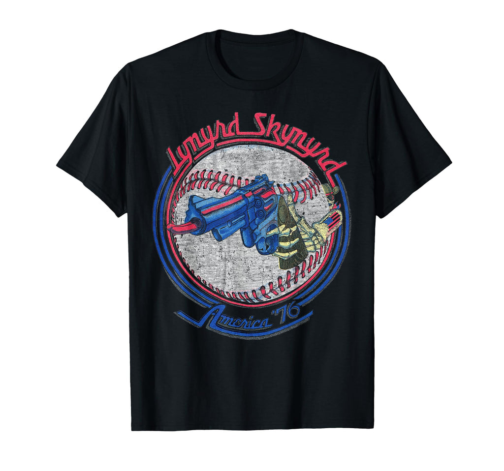 Lynyrd Skynyrd Skeleton Baseball Gun Us T-Shirt - Streetwear Style Unisex - T-Shirt, Sweatshirt, Hoodie