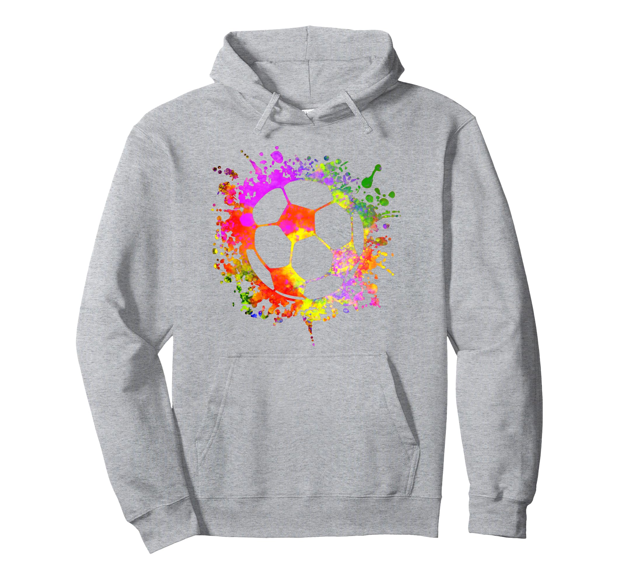 Soccer Ball Watercolor Paint Hoodie - Fun Novelty Design for Adults - T-Shirt, Sweatshirt, Hoodie