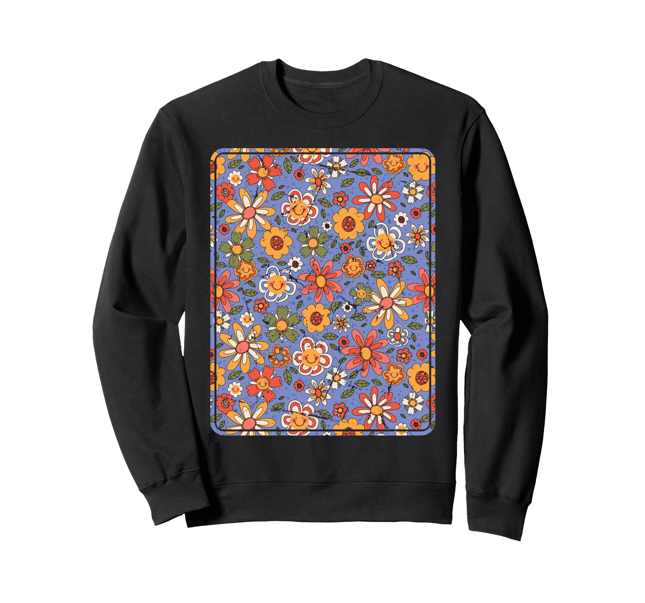 Indie Aesthetic Floral Pattern Hippy Sweatshirt - Streetwear Style Unisex - T-Shirt, Sweatshirt, Hoodie