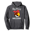 Busy Raising Ballers Funny Softball Hoodie - Minimalist Print Unisex - T-Shirt, Sweatshirt, Hoodie