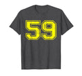 Number 59 Varsity Distressed Sport T-Shirt - Fun Novelty Design for Adults - T-Shirt, Sweatshirt, Hoodie