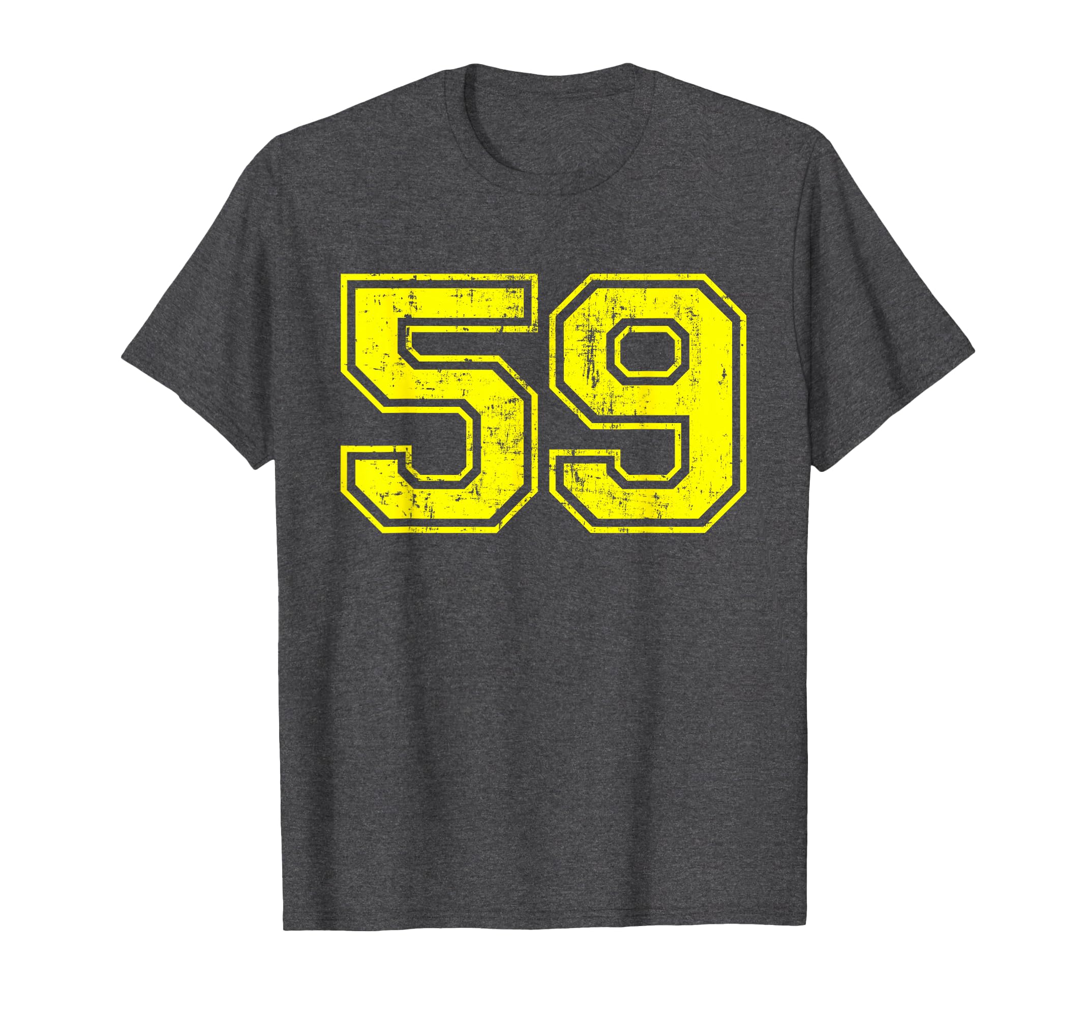 Number 59 Varsity Distressed Sport T-Shirt - Fun Novelty Design for Adults - T-Shirt, Sweatshirt, Hoodie