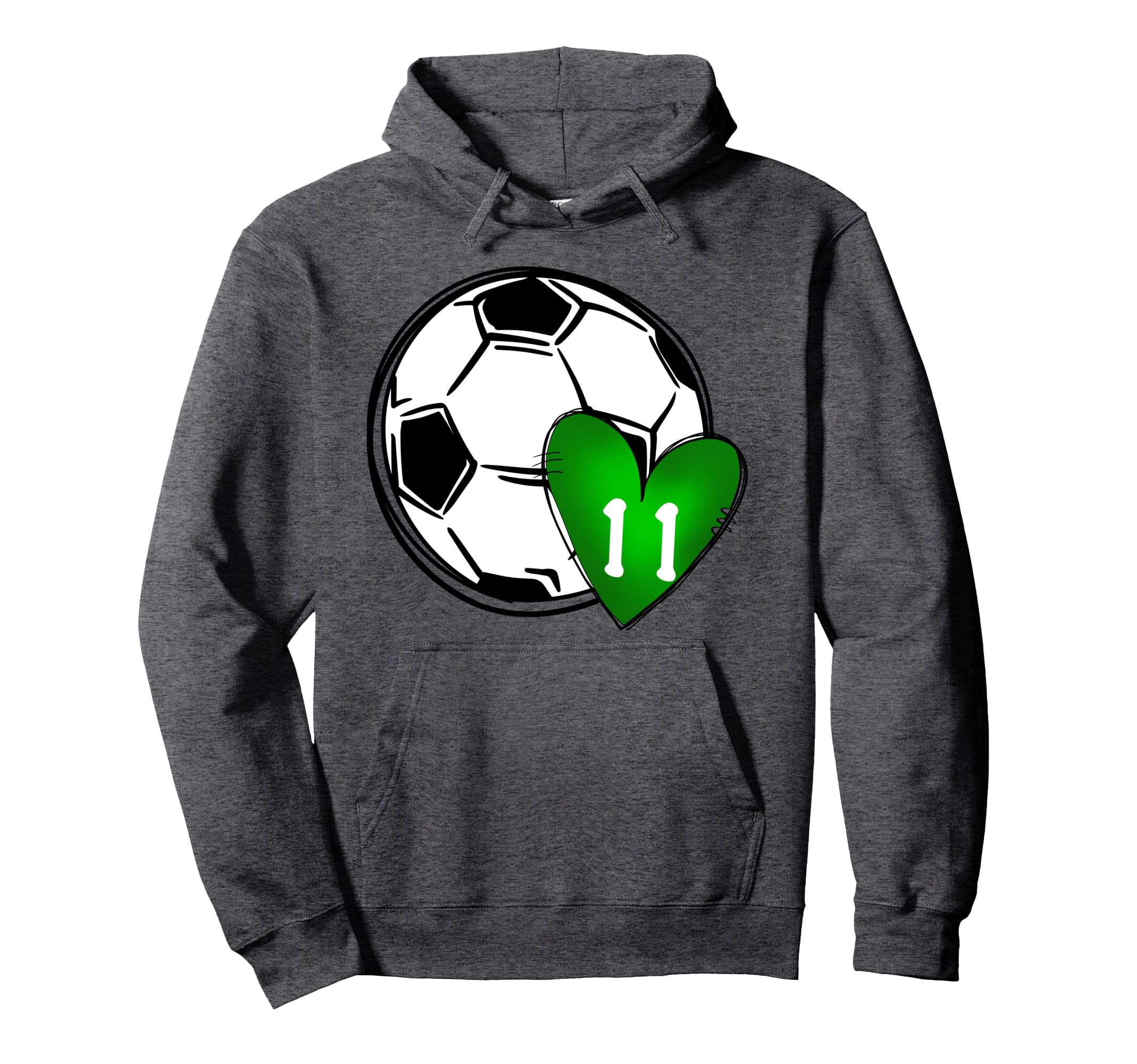 Womens Custom Soccer Mom Number 11 Heart Hoodie - Unique Graphic Men Women - T-Shirt, Sweatshirt, Hoodie