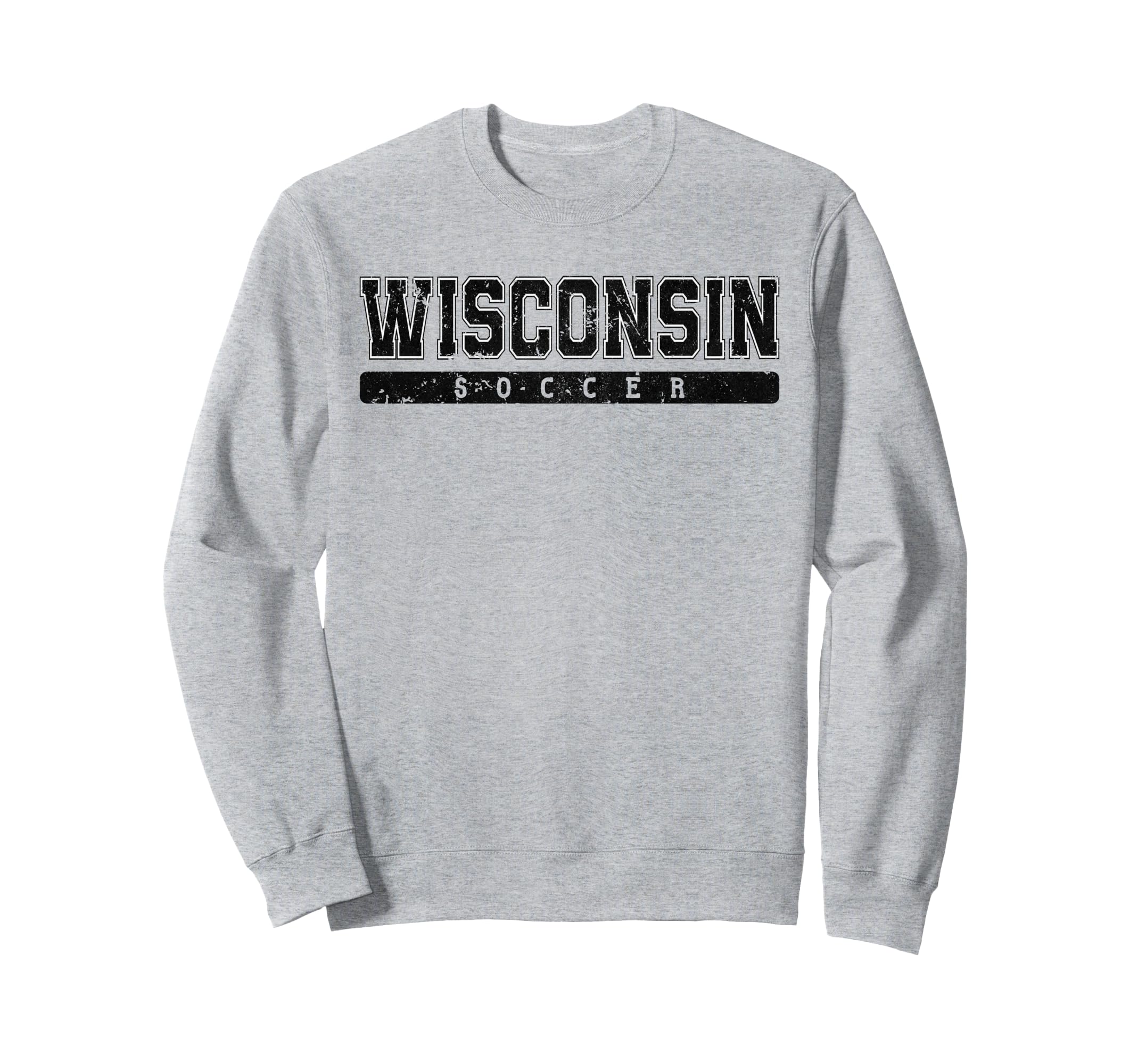 Wisconsin Soccer Black Text Sweatshirt - Aesthetic Graphic Unisex - T-Shirt, Sweatshirt, Hoodie