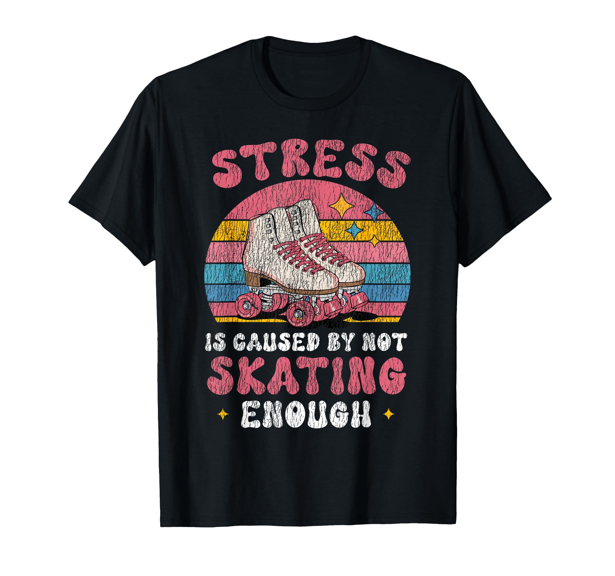 Roller Skating Skate 1970S Stress T-Shirt - Casual Everyday Wear Men Women - T-Shirt, Sweatshirt, Hoodie