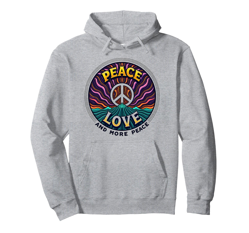 Hippie Peace Love 60S Groovy Hoodie - Custom Art Print Men Women - T-Shirt, Sweatshirt, Hoodie
