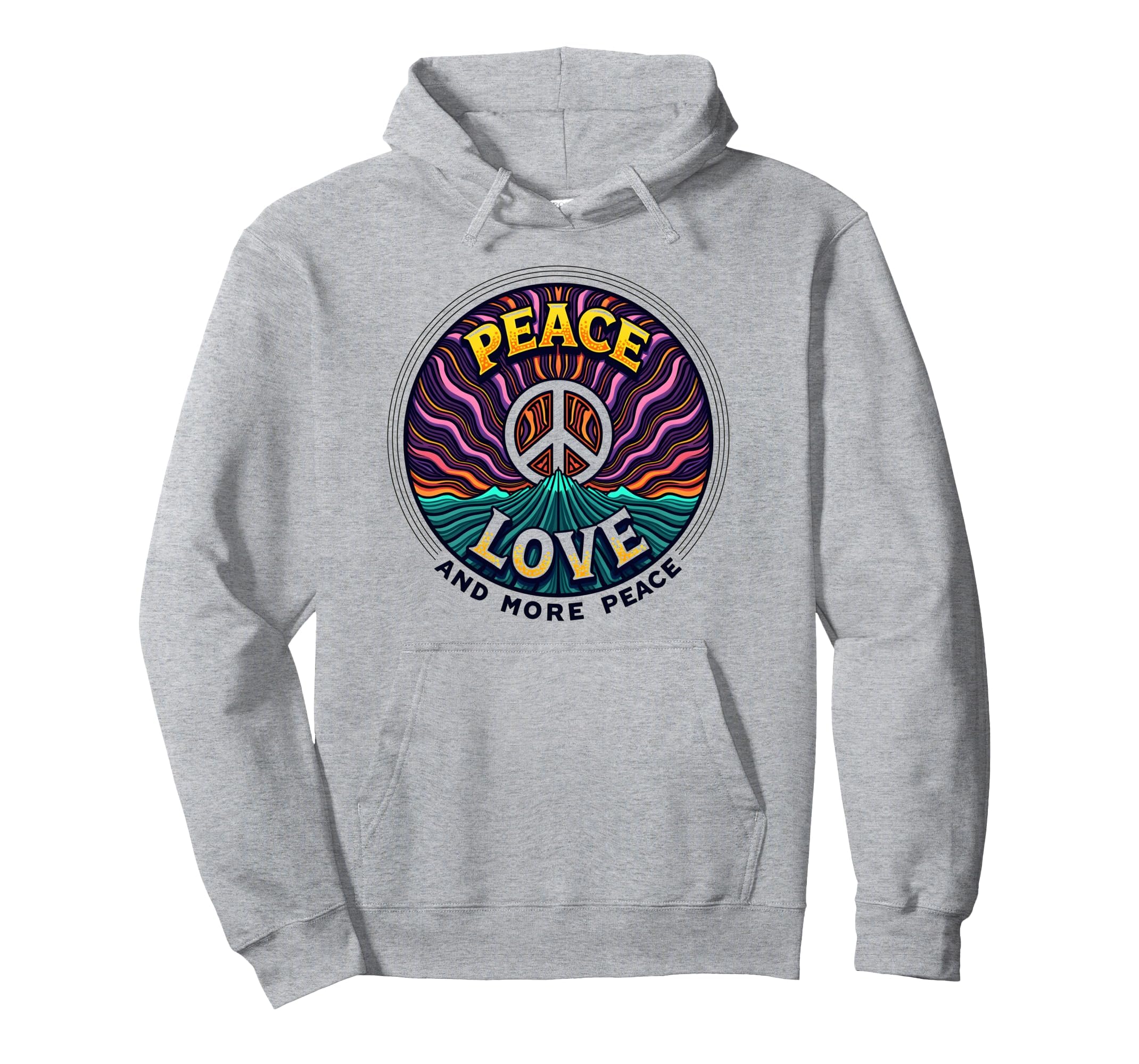 Hippie Peace Love 60S Groovy Hoodie - Custom Art Print Men Women - T-Shirt, Sweatshirt, Hoodie