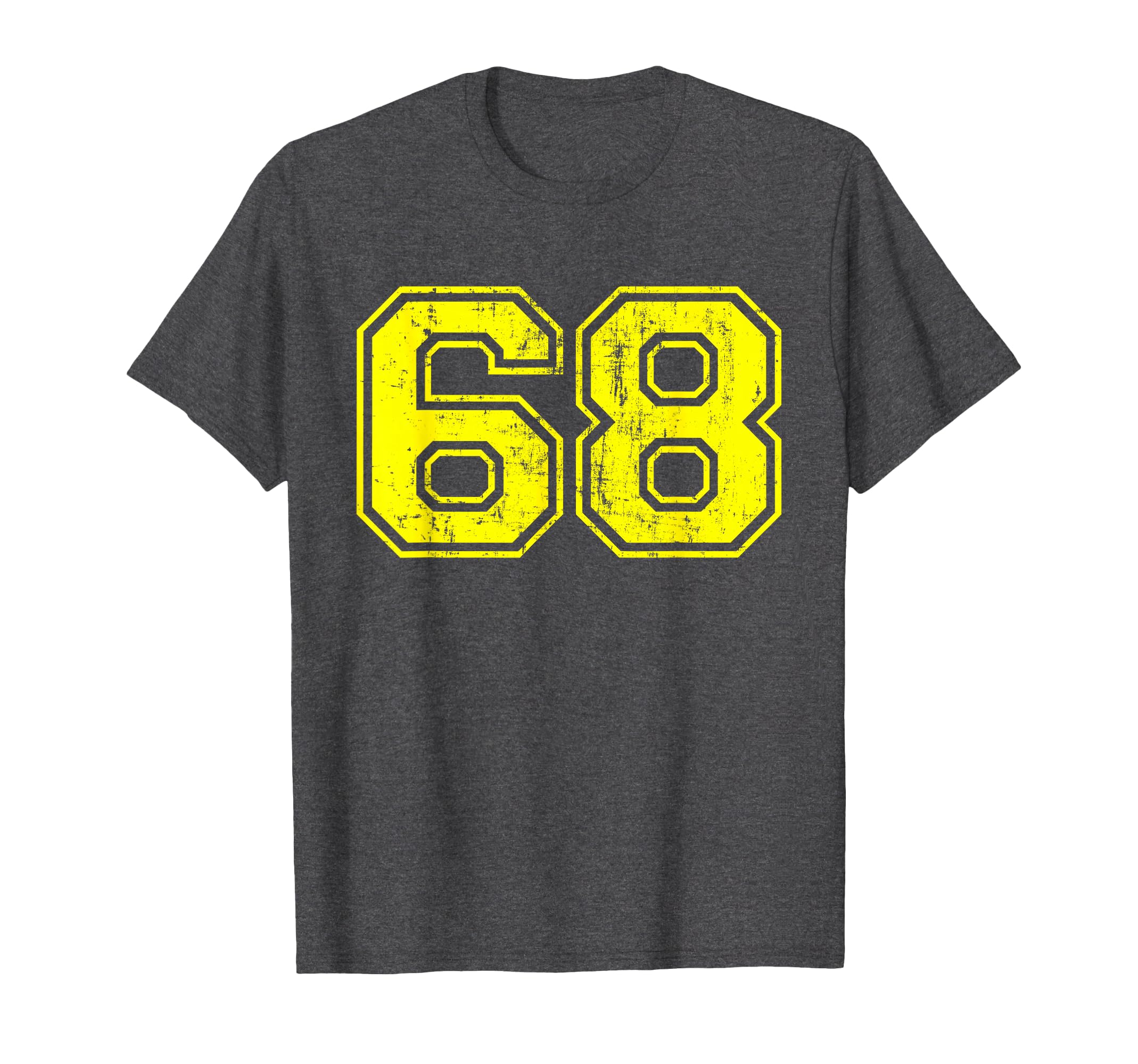 Number 68 Varsity Distressed Sport Team T-Shirt - Unique Graphic Men Women - T-Shirt, Sweatshirt, Hoodie