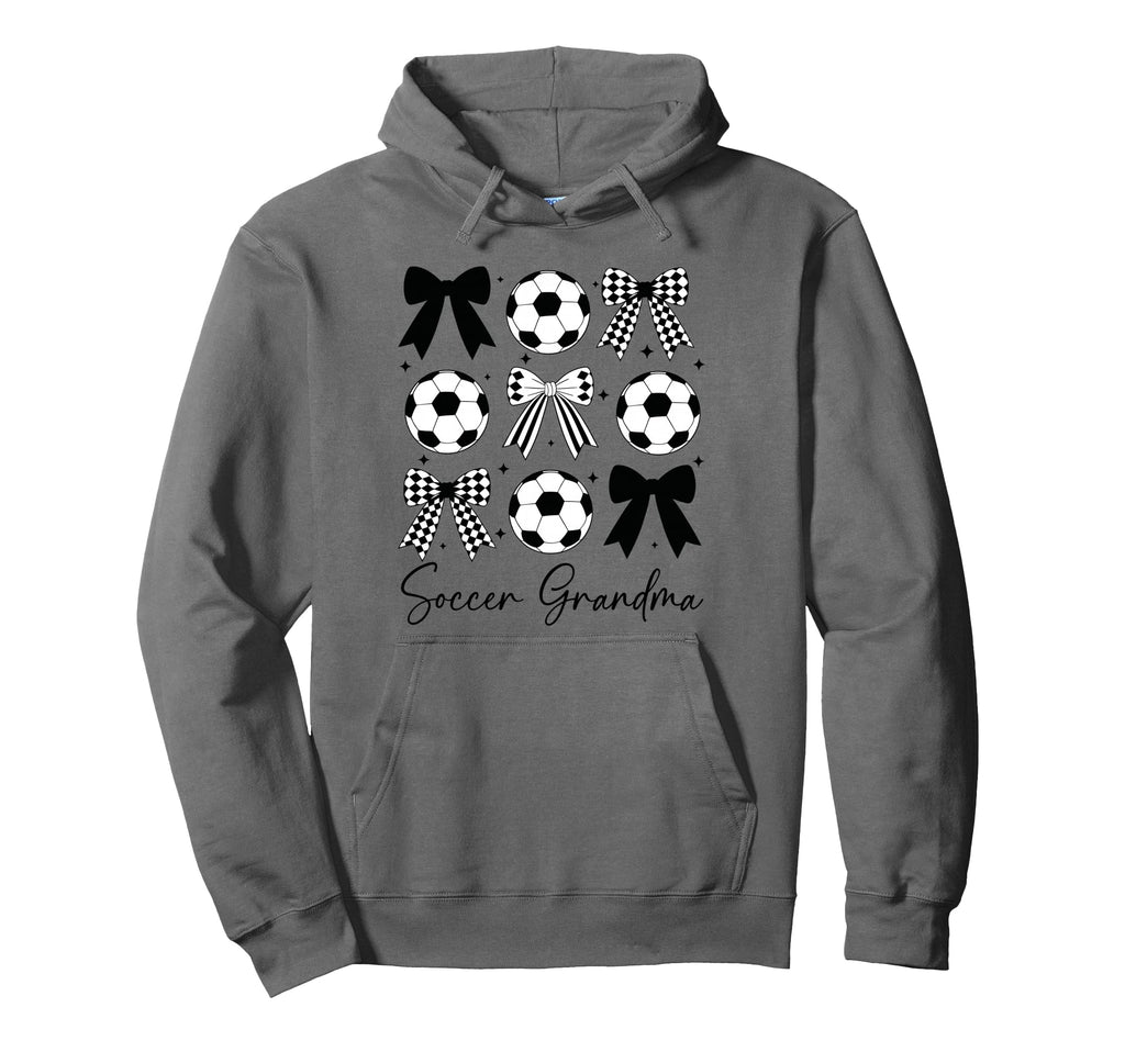 Soccer Grandma Funny Coquette Bow Hoodie - Unique Graphic for Adults - T-Shirt, Sweatshirt, Hoodie