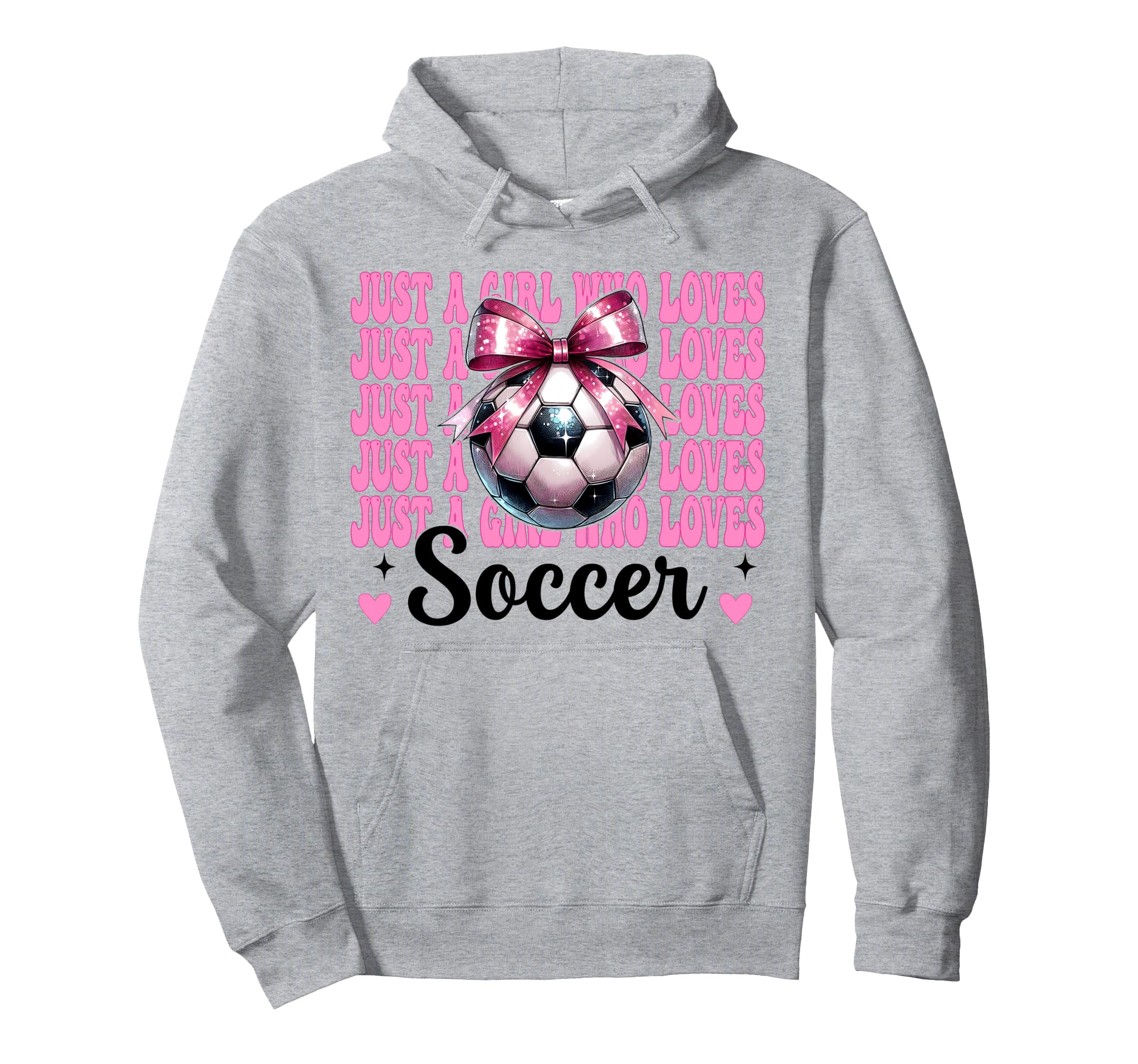 Just Who Loves Soccer Coquette Bow Hoodie - Custom Art Print for Adults - T-Shirt, Sweatshirt, Hoodie