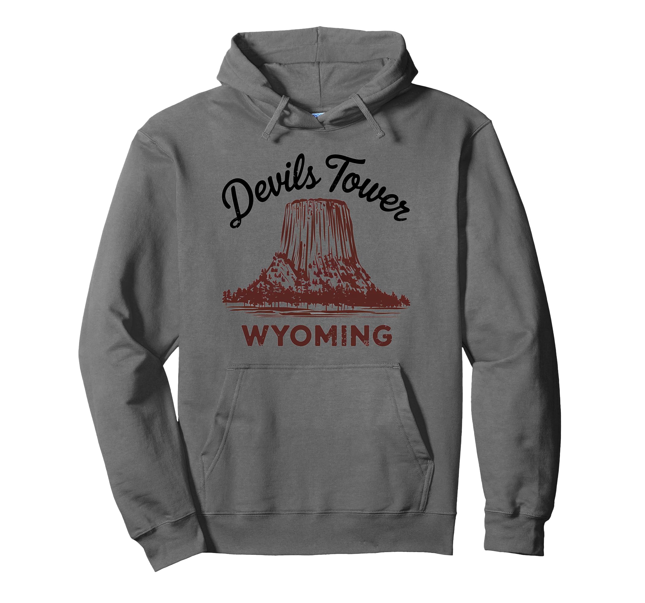 Devils Tower National Monument Hoodie - Minimalist Print for Adults - T-Shirt, Sweatshirt, Hoodie