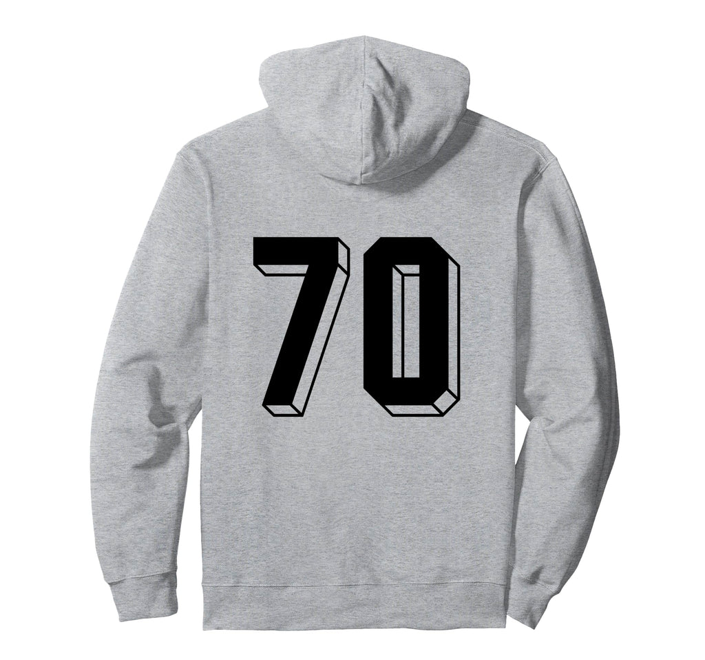 Number 70 Backside 80S 90S Team Jersey Hoodie - Aesthetic Graphic Unisex - T-Shirt, Sweatshirt, Hoodie