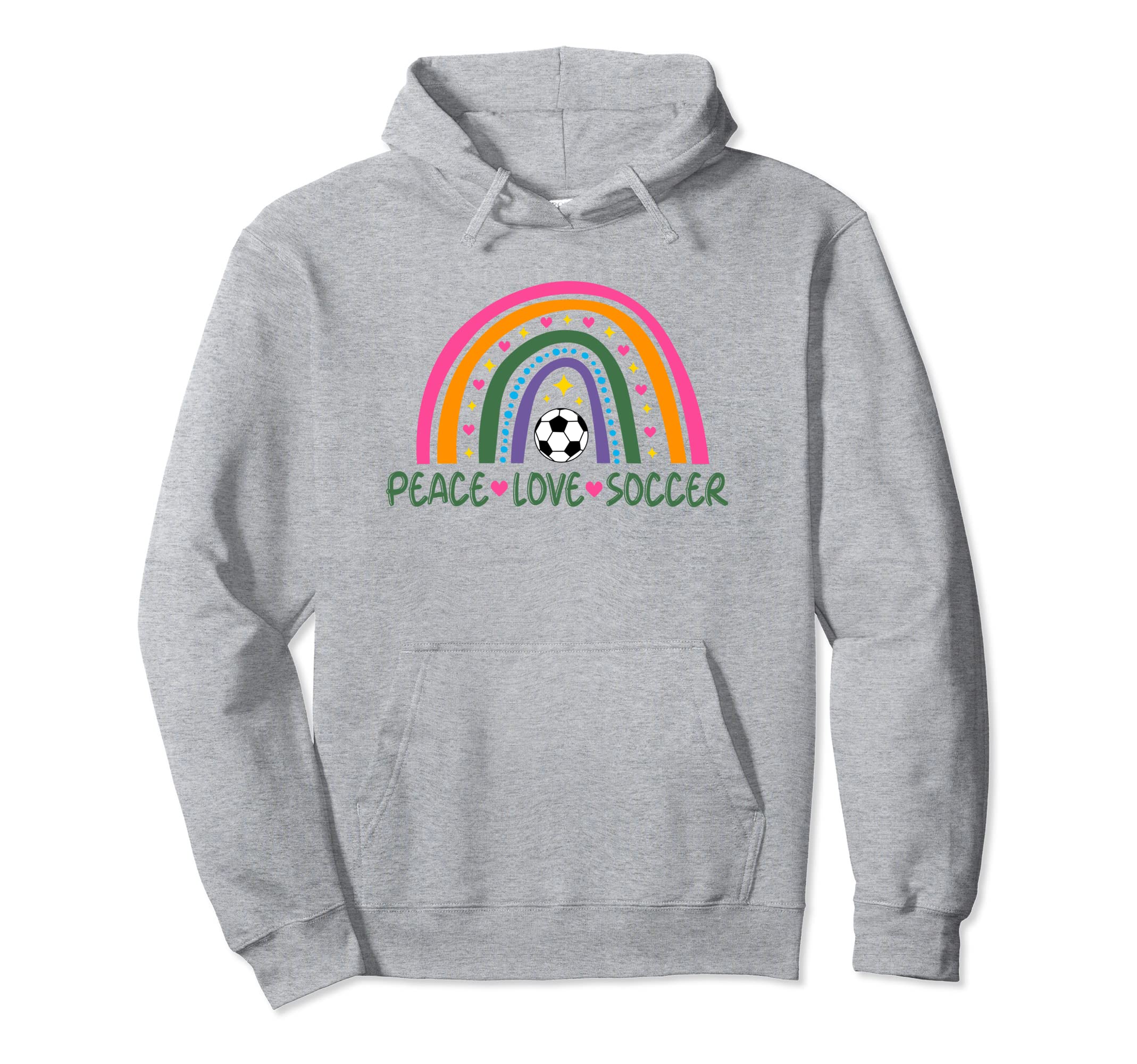 Peace Love Soccer Player Rainbow Teen Hoodie - Custom Art Print Men Women - T-Shirt, Sweatshirt, Hoodie