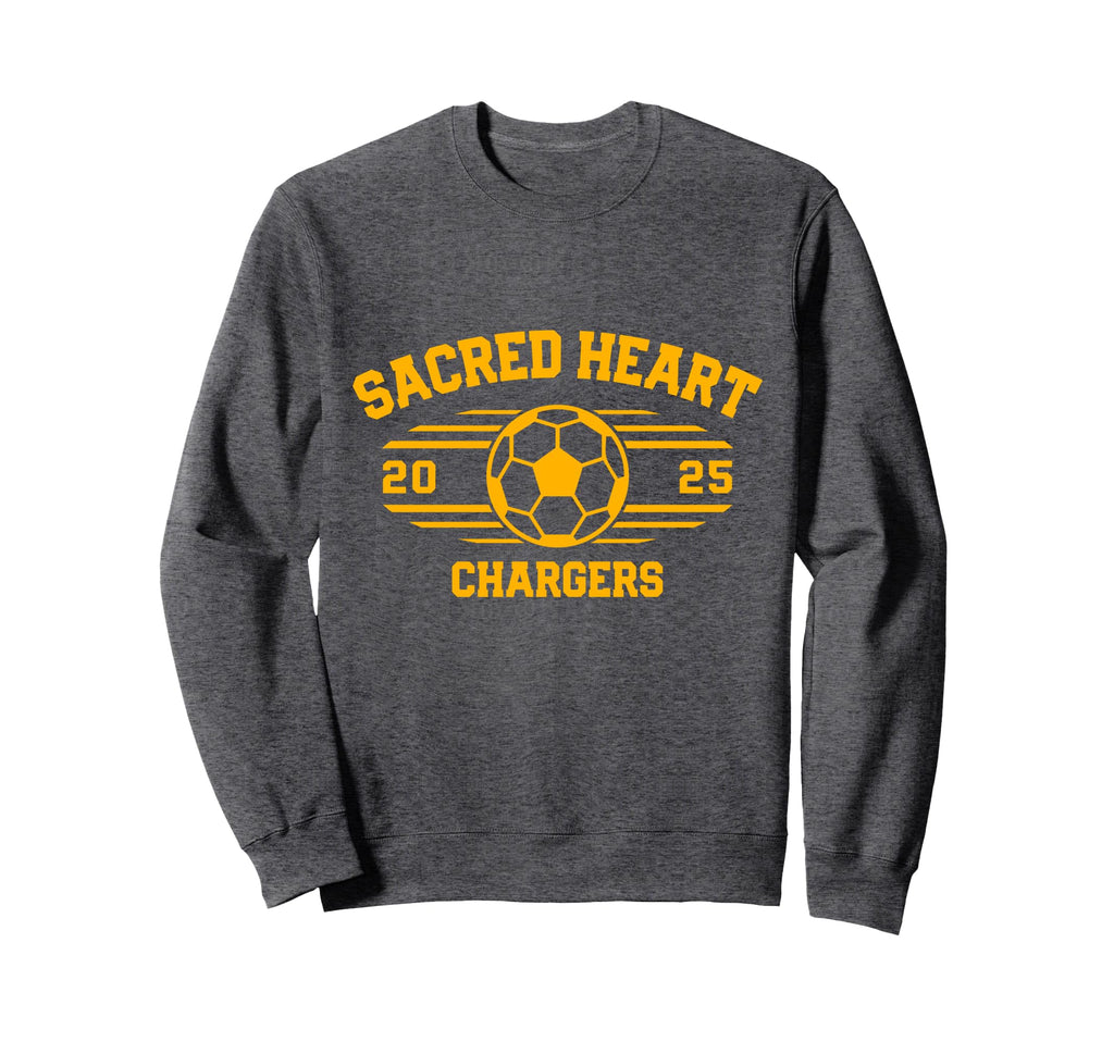 Sacred Heart Chargers Soccer Ball Sweatshirt - Novelty Apparel for Adults - T-Shirt, Sweatshirt, Hoodie