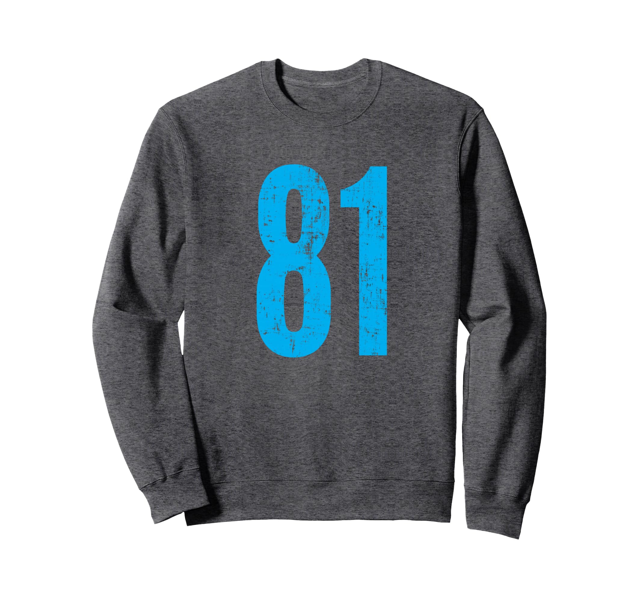 Number 81 Distressed Sport Team Sweatshirt - Unique Graphic for Adults - T-Shirt, Sweatshirt, Hoodie