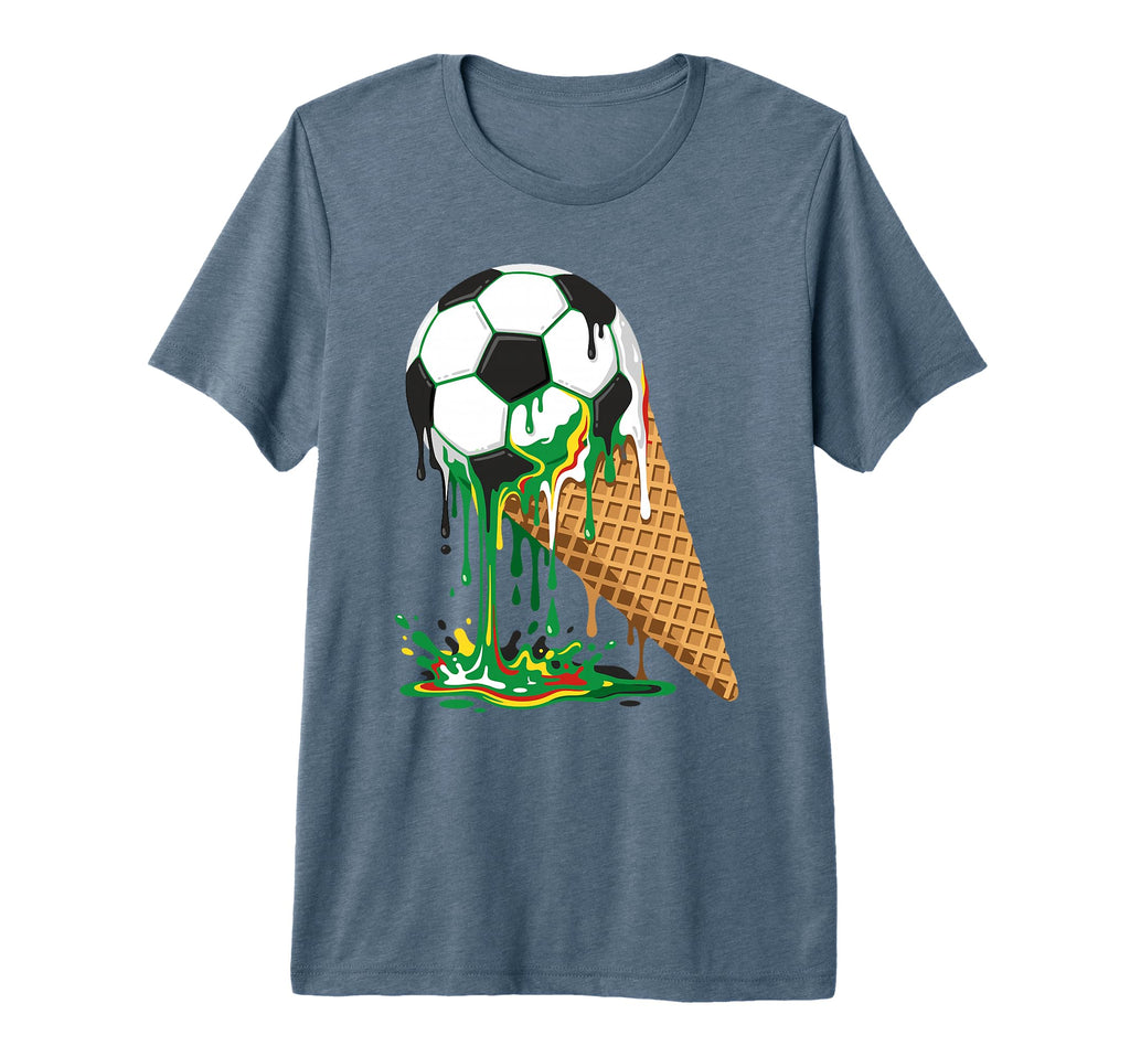 Soccer Ice Cream Dripping Ball Waffle T-Shirt - Aesthetic Graphic Unisex - T-Shirt, Sweatshirt, Hoodie