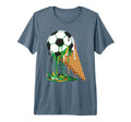 Soccer Ice Cream Dripping Ball Waffle T-Shirt - Aesthetic Graphic Unisex - T-Shirt, Sweatshirt, Hoodie