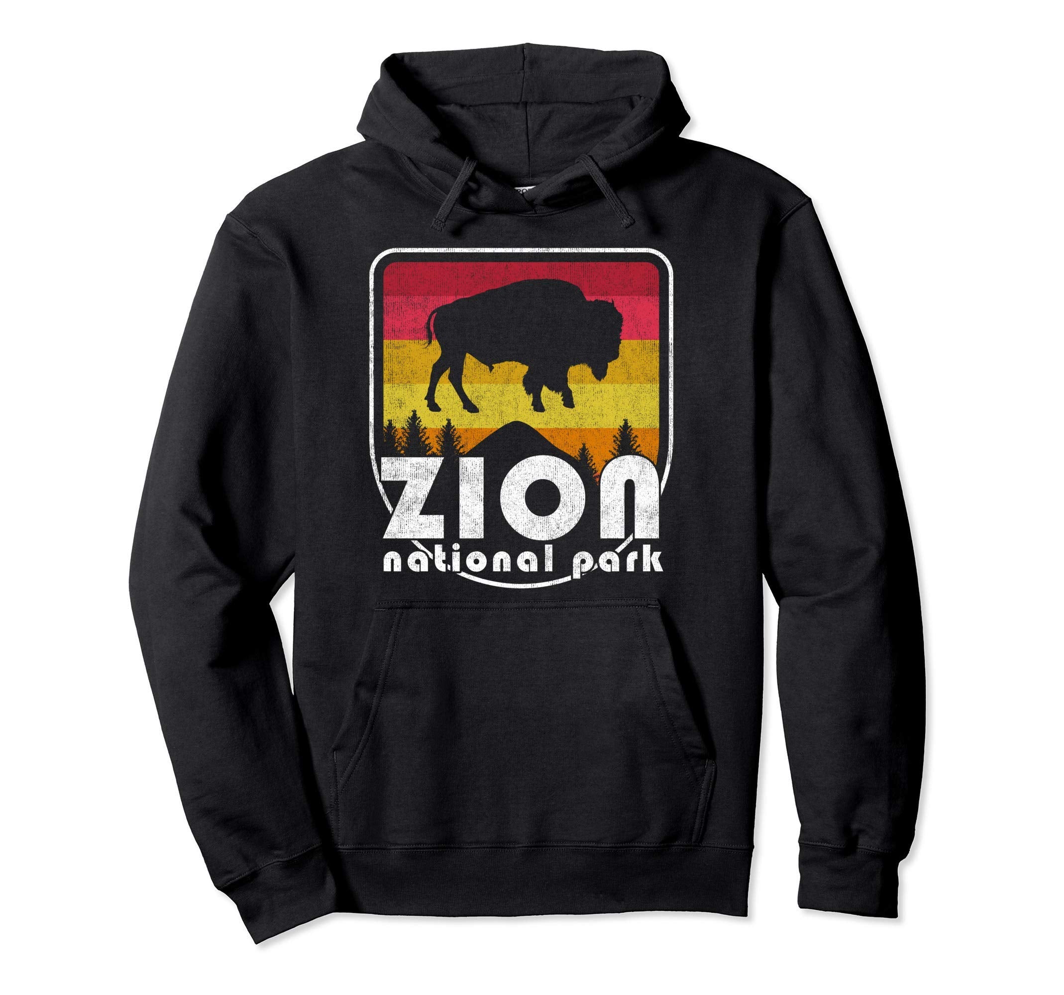 Zion National Park Distressed Outdoor Hoodie - Unique Graphic for Adults - T-Shirt, Sweatshirt, Hoodie