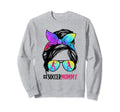 Soccer Mommy Messy Bun Hair Glasses Sweatshirt - Minimalist Print Unisex - T-Shirt, Sweatshirt, Hoodie