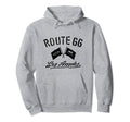 Route 66 Motorcycle Flags Los Angeles Hoodie - Custom Art Print Unisex - T-Shirt, Sweatshirt, Hoodie