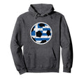 Soccer Ball Greek Flag Distressed Hoodie - Minimalist Print for Adults - T-Shirt, Sweatshirt, Hoodie
