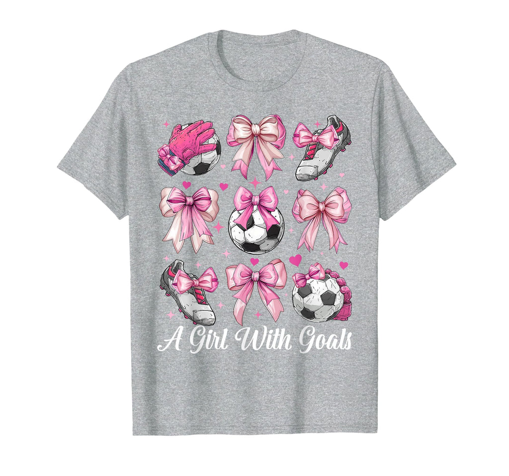 Soccer Player Soccer Coquette Bow Goals T-Shirt - Unique Graphic Unisex - T-Shirt, Sweatshirt, Hoodie