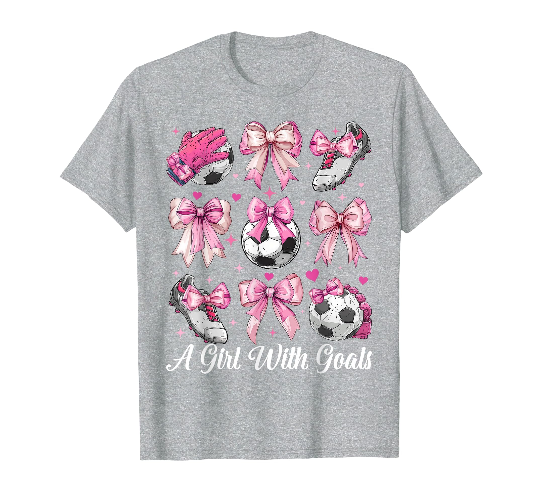 Soccer Player Soccer Coquette Bow Goals T-Shirt - Unique Graphic Unisex - T-Shirt, Sweatshirt, Hoodie