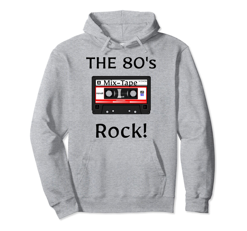 80S Rock Cassette Tape Black Hoodie - Aesthetic Graphic Unisex - T-Shirt, Sweatshirt, Hoodie
