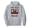 80S Rock Cassette Tape Black Hoodie - Aesthetic Graphic Unisex - T-Shirt, Sweatshirt, Hoodie